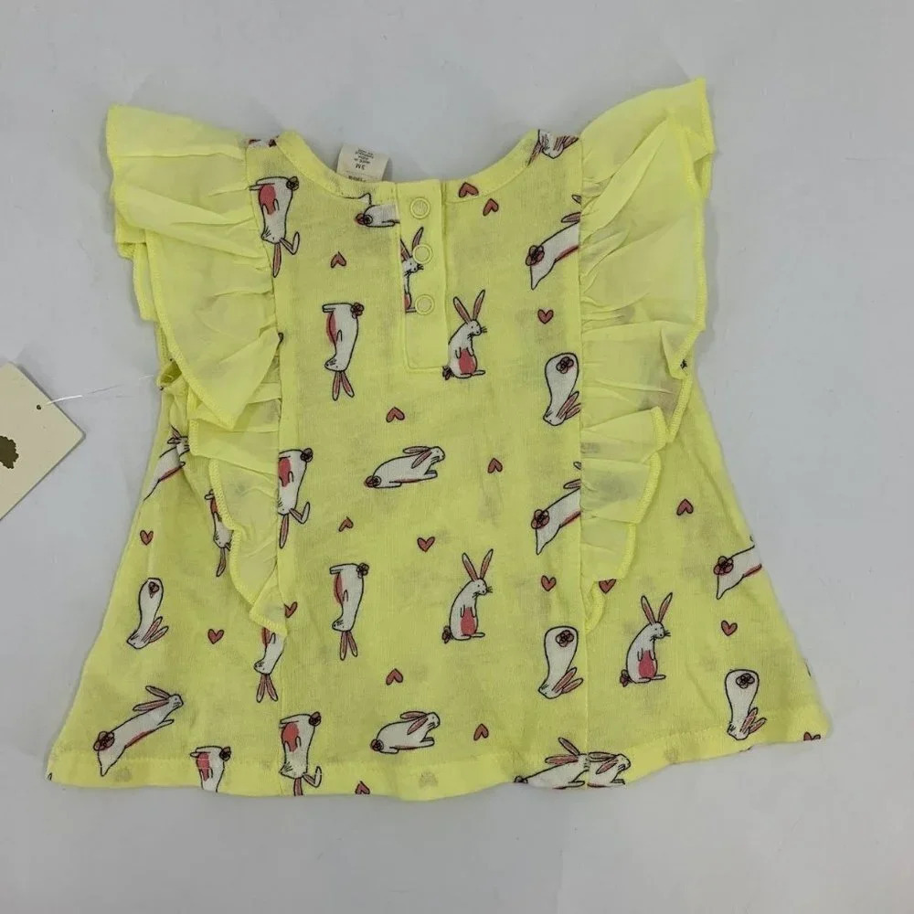 Tucker + Tate Baby's Yellow Lemon Bunnies + Hearts Size 3M NWT